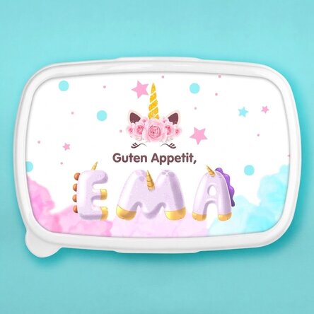 Lunchbox, personalisierte Auflaufform mit Namen – „Special Unicorn“