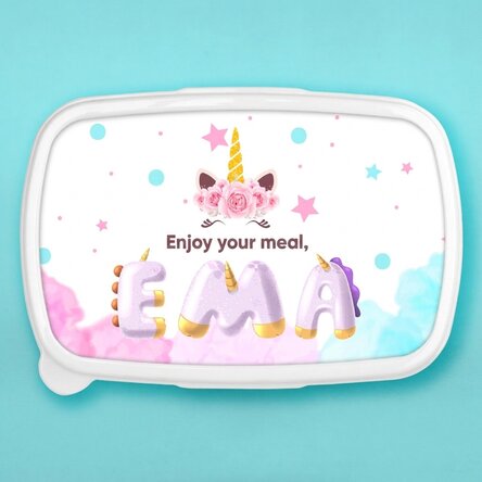 Lunchbox, personalisierte Auflaufform mit Namen – „Special Unicorn“