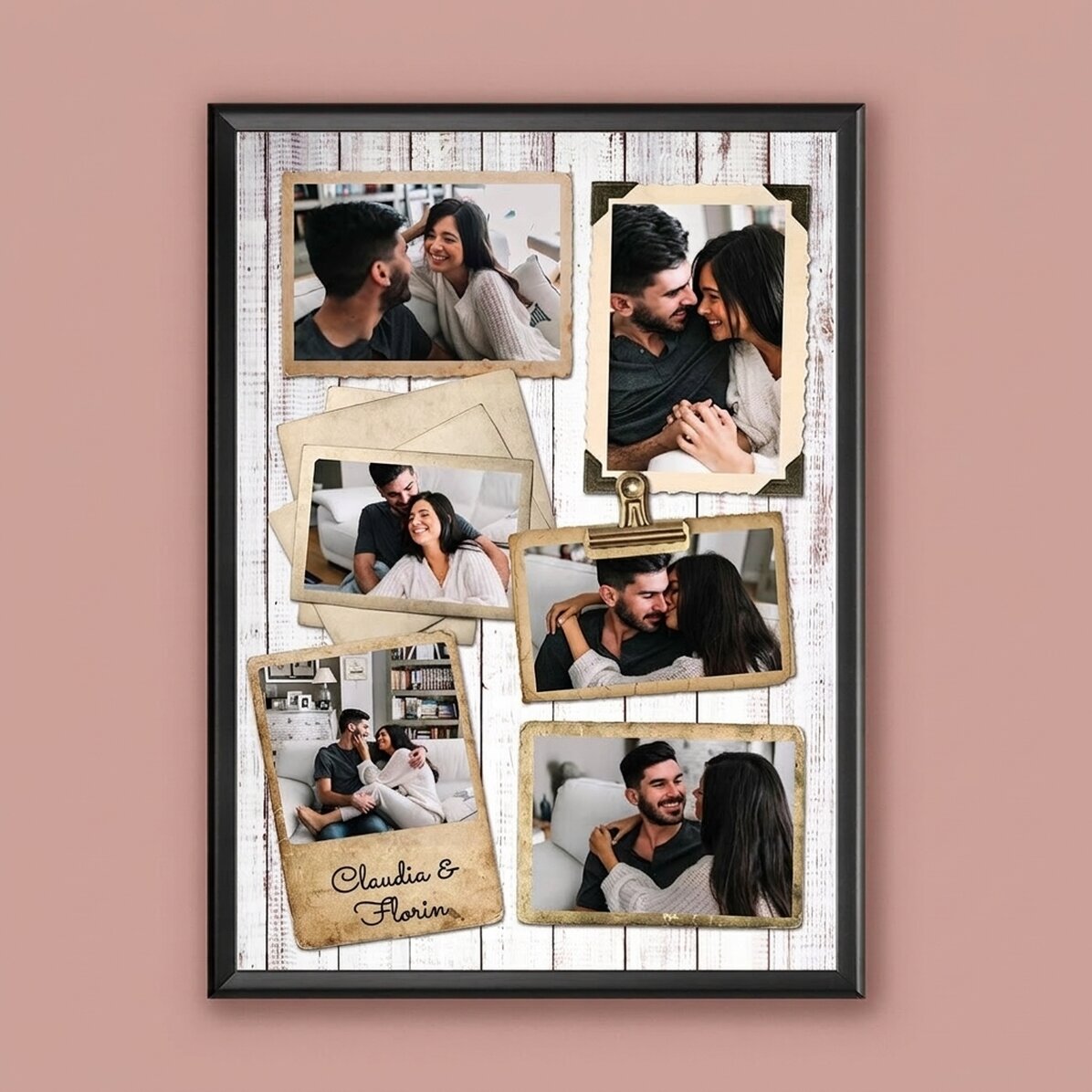 Individuell gestaltetes Bild mit 6 Fotos im Vintage-Design