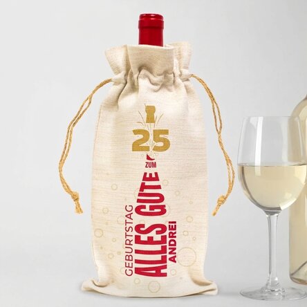 Personalisierte Tragetasche für eine Weinflasche – Happy Birthday