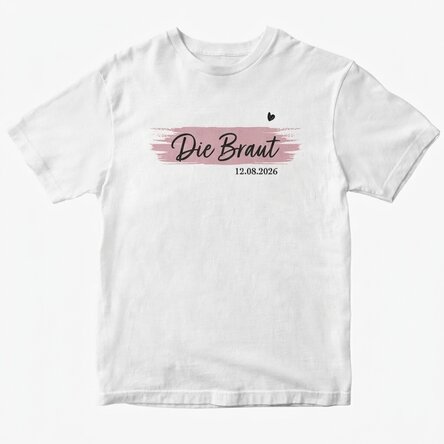 Individuell gestaltetes T-Shirt mit Aufdruck für die Braut und die Brautjungfern