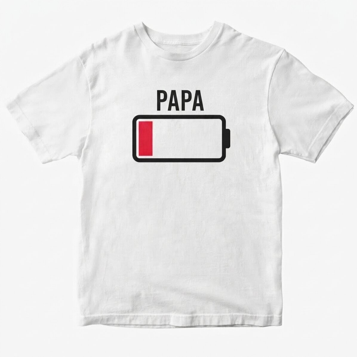 Personalisiertes T-Shirt mit Aufdruck – „Low battery“