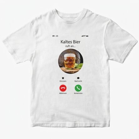 Personalisiertes T-Shirt mit Foto und Text – Incoming call