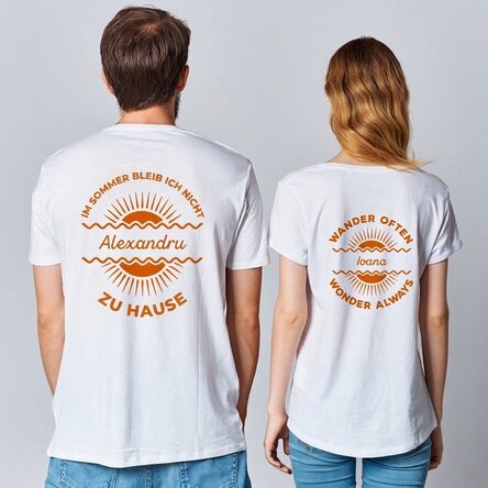 Personalisiertes T-Shirt mit Aufdruck – Im Sommer bleibe ich nicht zu Hause