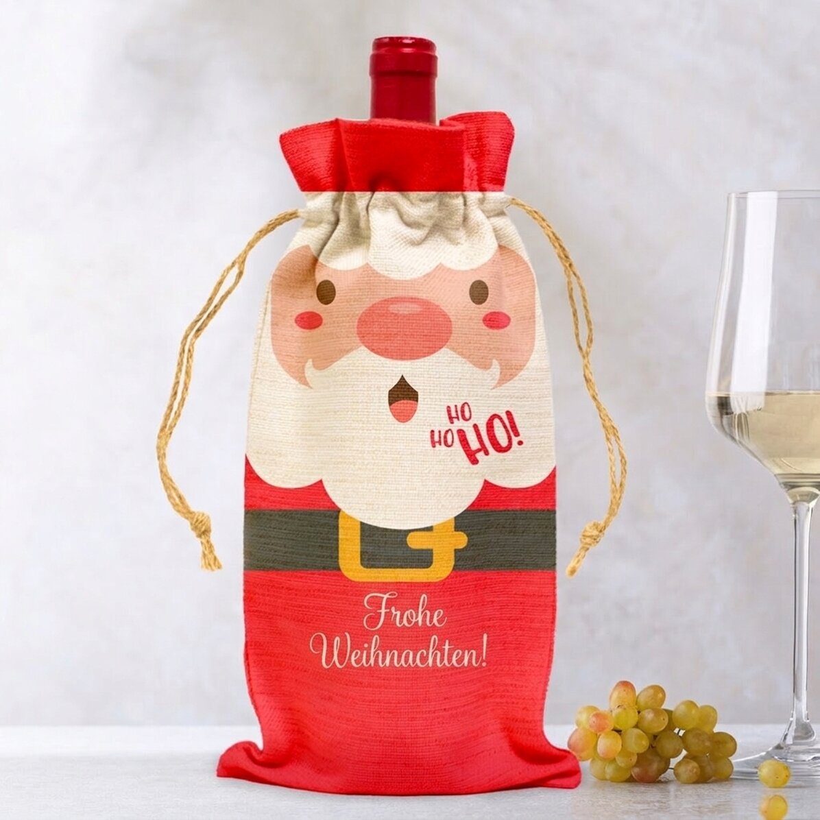 Personalisierte Tragetasche für eine Weinflasche – Weihnachtsmann