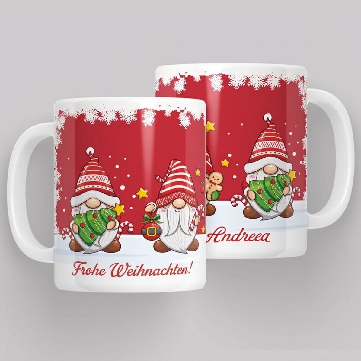Personalisierte Tasse mit Text – Weihnachtszwerge