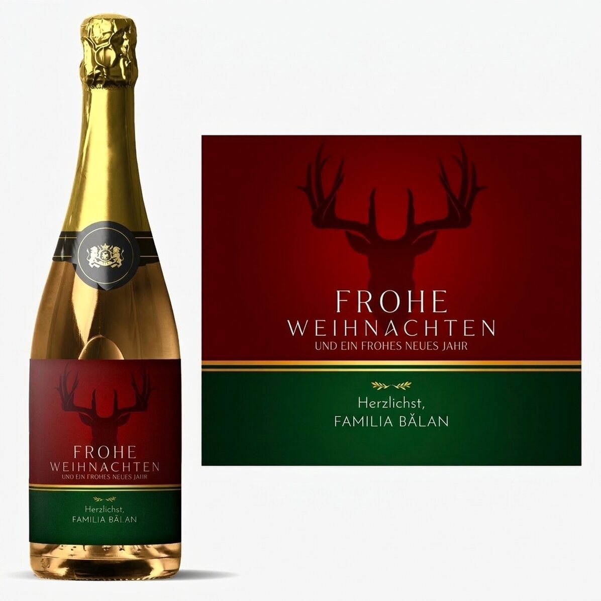 Personalisierter Sekt mit Aufdruck – Winterfeste
