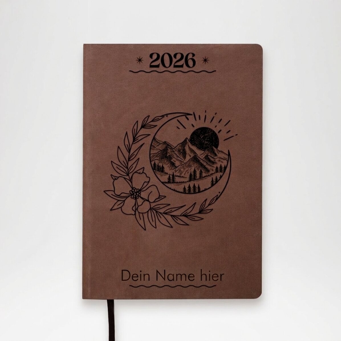 Personalisierter Leder-Terminkalender mit Text – Dream