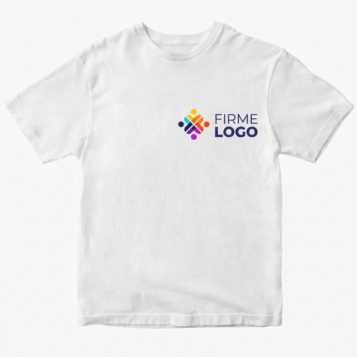 Personalisiertes Baumwoll-T-Shirt mit Logo auf der linken Seite