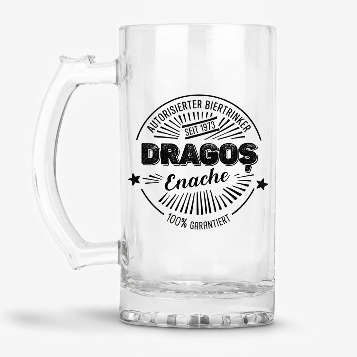 Personalisierter Bierkrug mit Aufdruck – „Bautorisiertes Bier“