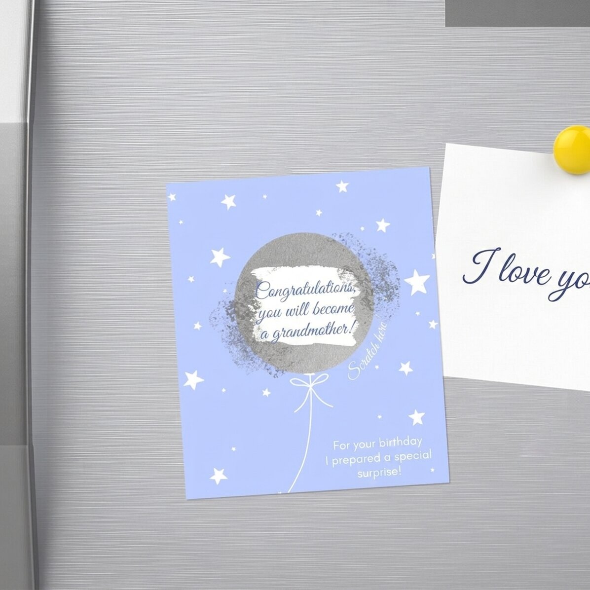 Abkratzbarer Magnet, 10 x 12 cm, individuell mit Text gestaltbar – Surpriza