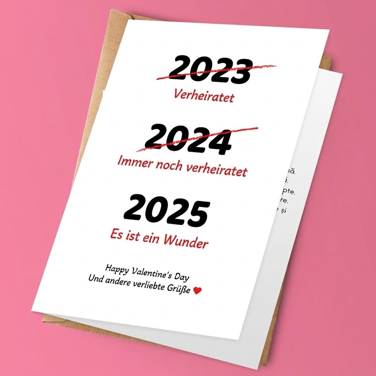 Witzige, personalisierte Grußkarte mit Text zum Valentinstag