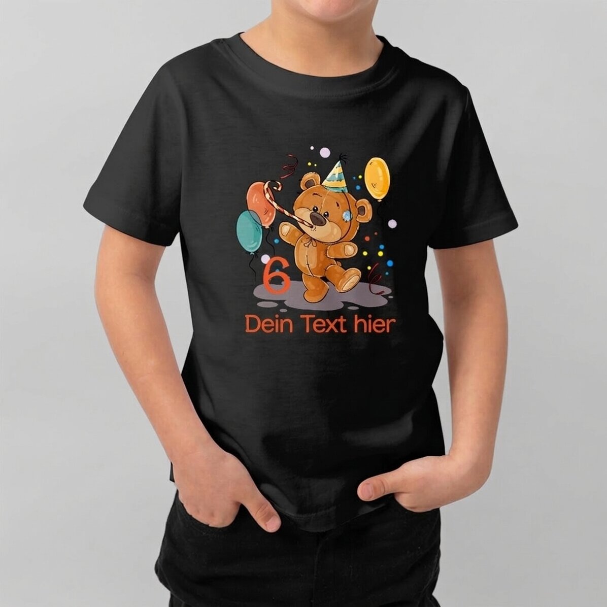 Personalisiertes Baumwoll-T-Shirt für Kinder mit Aufdruck – Geburtstag