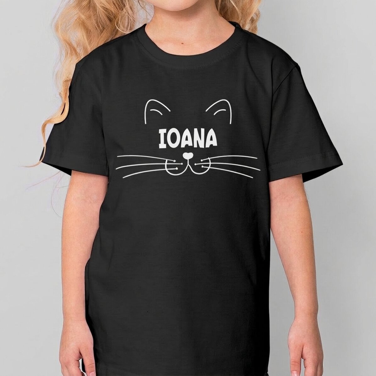 Personalisiertes Baumwoll-T-Shirt für Kinder mit Aufdruck – Kätzchen