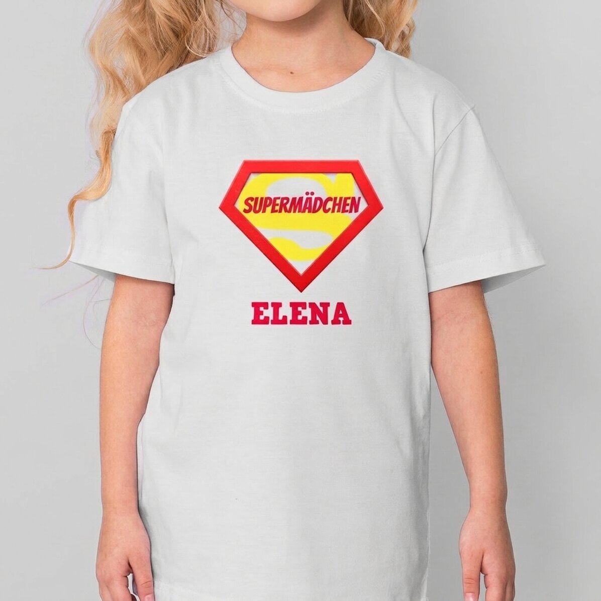 Personalisiertes Baumwoll-T-Shirt für Kinder mit Aufdruck – Superheld