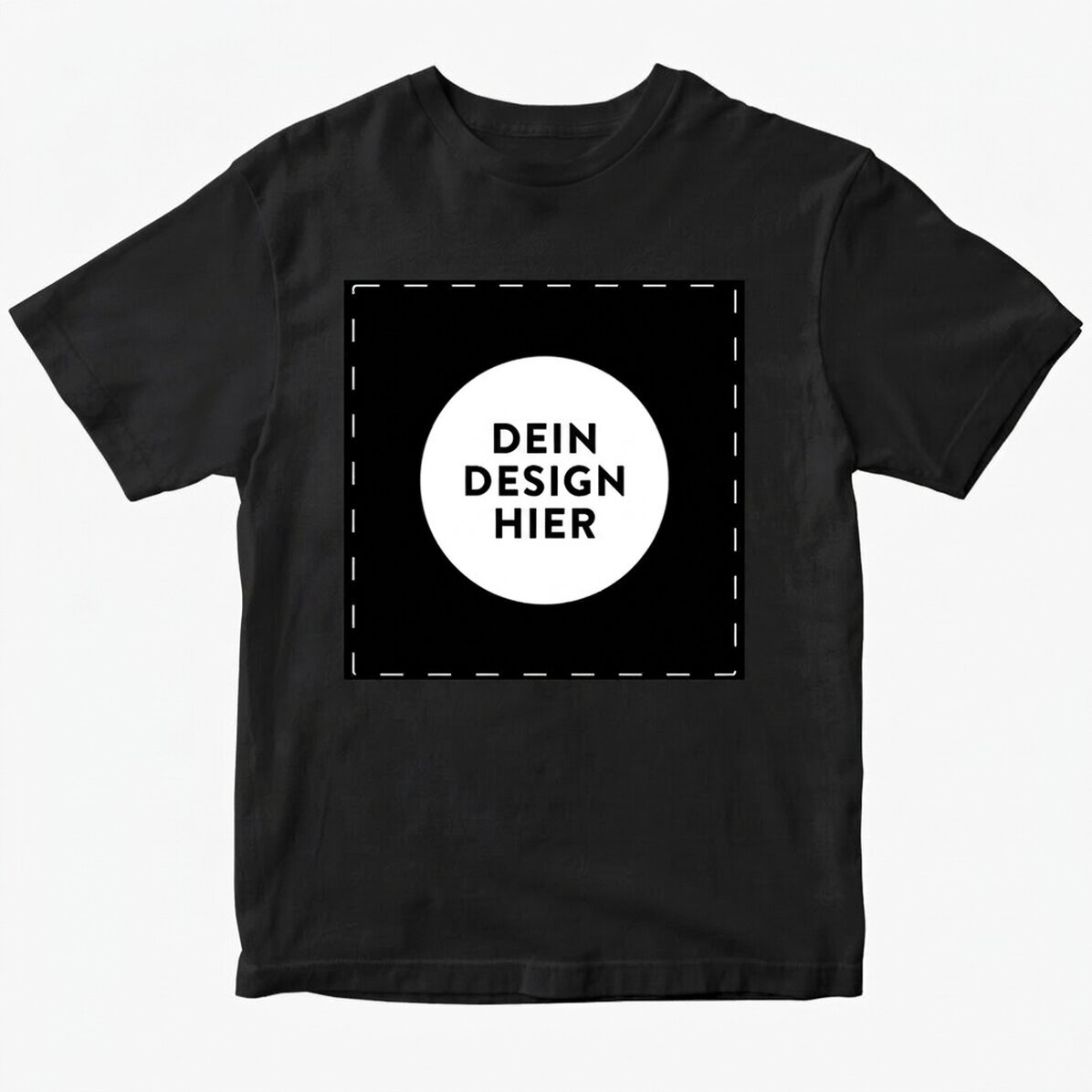 Personalisiertes Baumwoll-T-Shirt mit deinem quadratischen Motiv