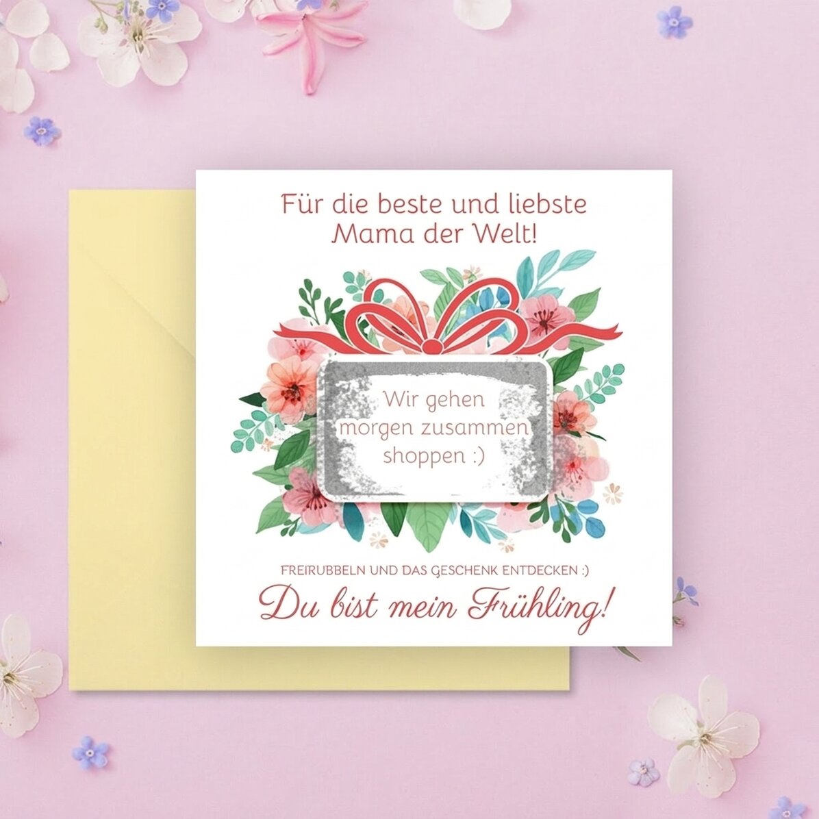 Personalisierte Rubbelkarte mit Botschaft – Geschenk