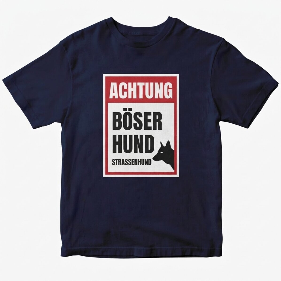 Personalisiertes Baumwoll-T-Shirt mit Aufdruck – Achtung, bösartiger Hund!