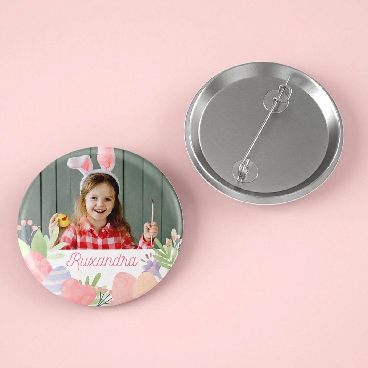 Personalisiertes Namensschild mit Namen und Foto – Oster-Motiv