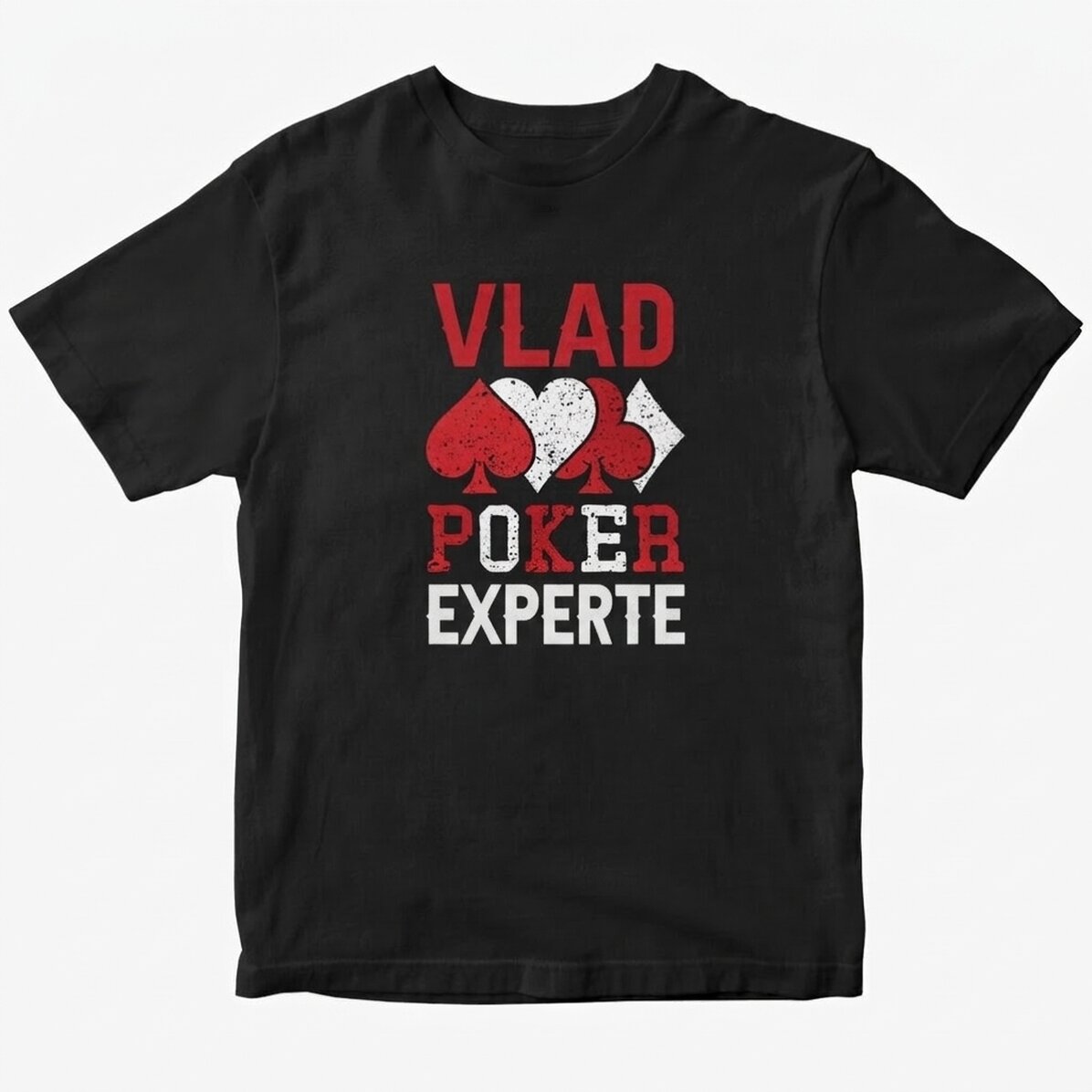 Personalisiertes Baumwoll-T-Shirt mit Aufdruck – Poker-Experte