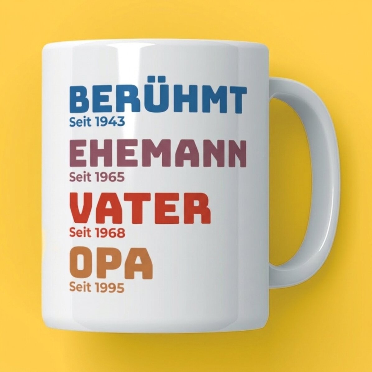 Personalisierte Tasse mit Text – Die Geschichte meines Großvaters