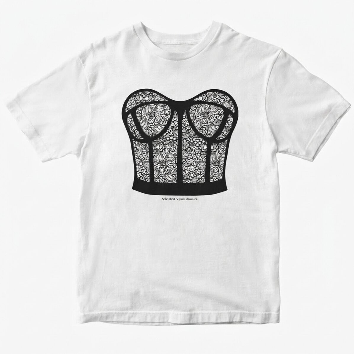 Personalisiertes Baumwoll-T-Shirt mit Aufdruck – Korsett