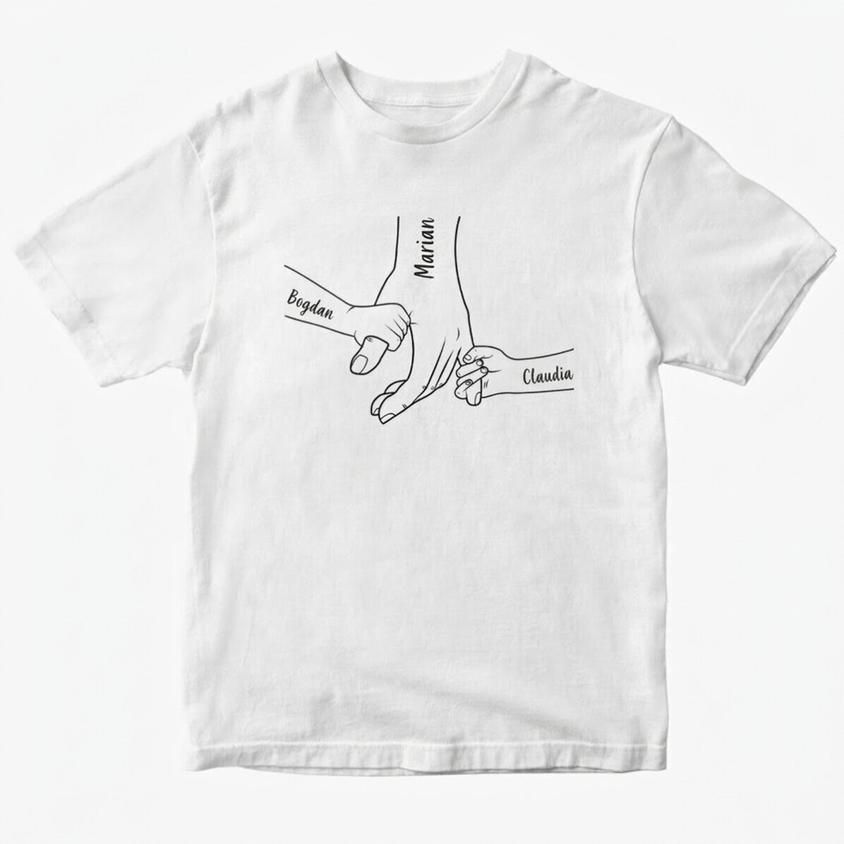 Personalisiertes Baumwoll-T-Shirt mit Aufdruck – Immer in deiner Nähe