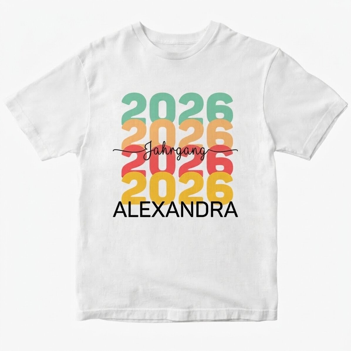 Personalisiertes Baumwoll-T-Shirt mit Aufdruck – Sonderangebot