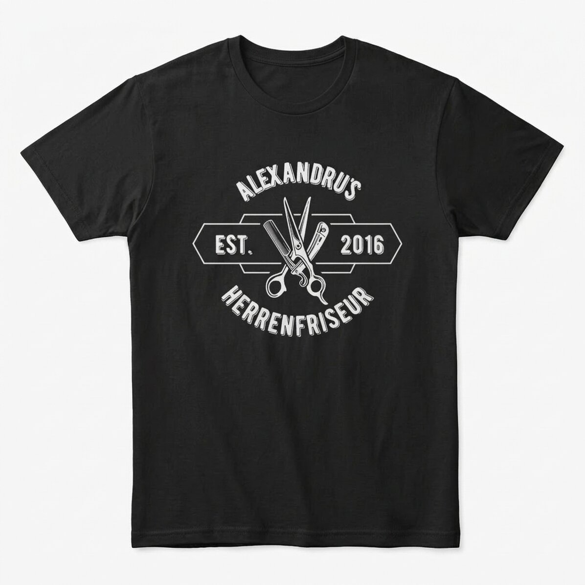 Personalisiertes Baumwoll-T-Shirt mit Aufdruck – Barber Shop
