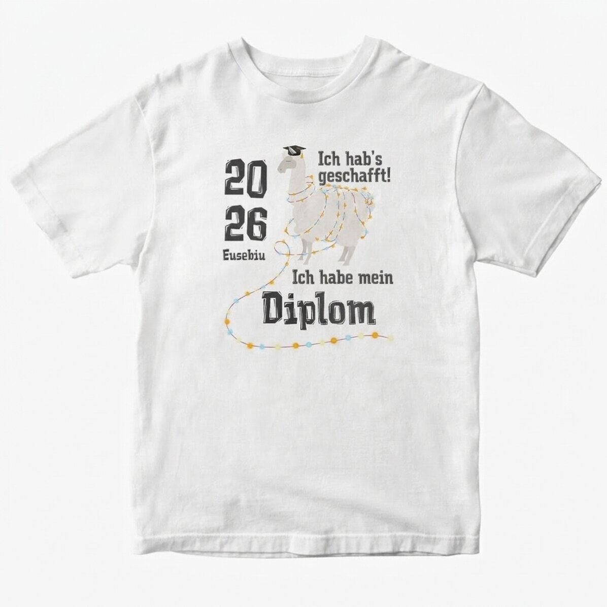 Personalisiertes Baumwoll-T-Shirt mit Aufdruck – Diplama