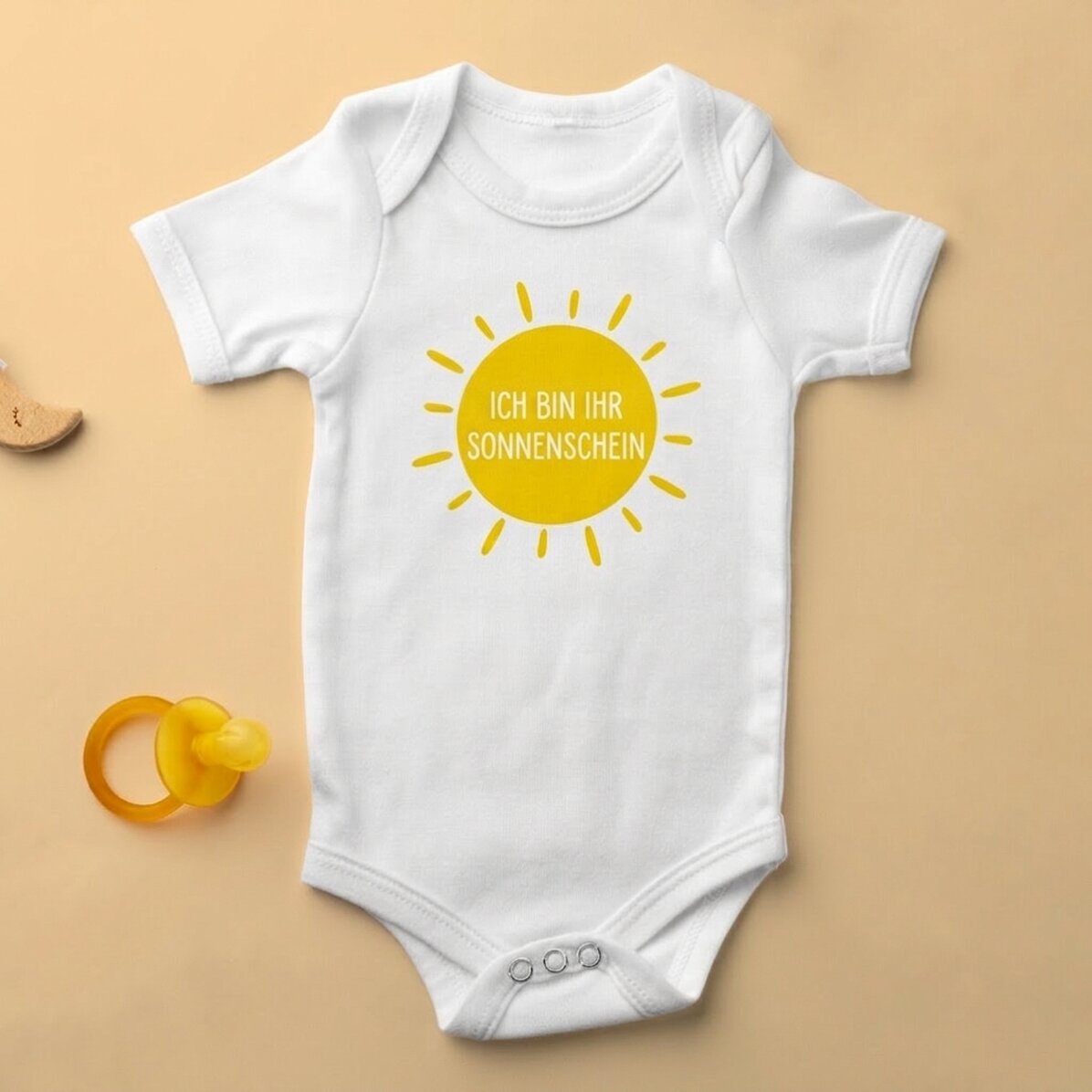 Personalisierter Baby-Body mit Aufdruck – Sonnenstrahl