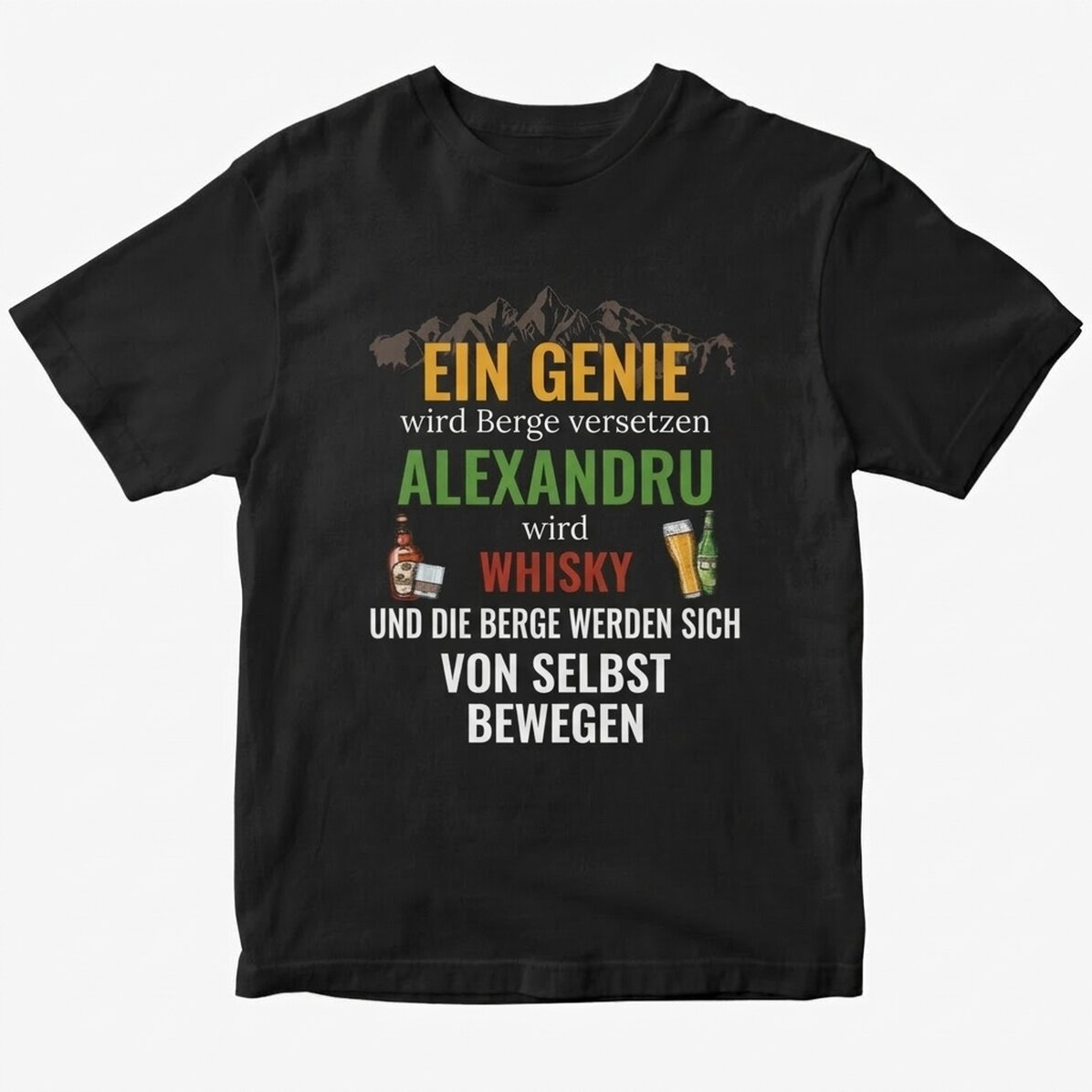 Personalisiertes Baumwoll-T-Shirt mit Aufdruck – „Mut muntii“
