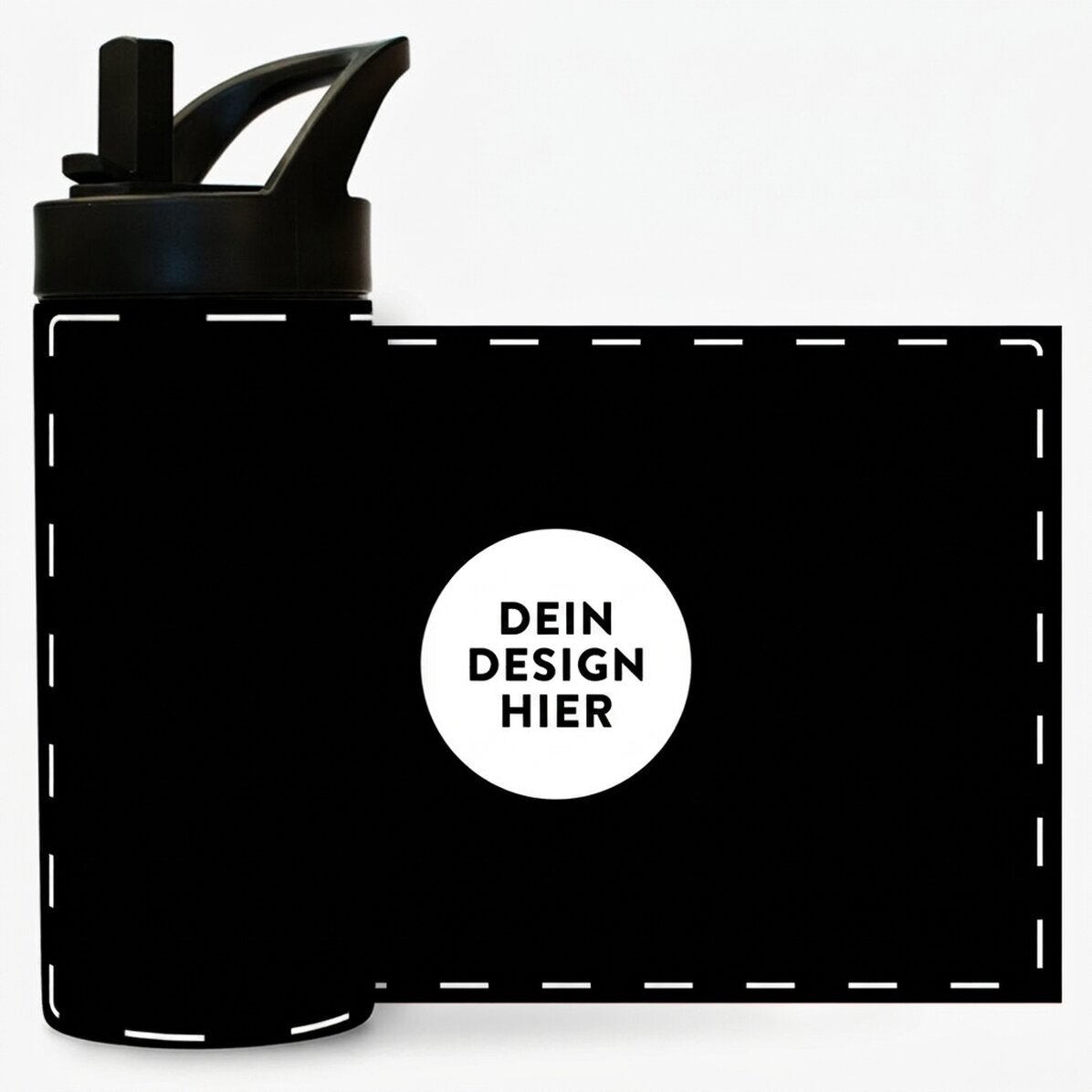 Thermoskanne mit Griff und personalisiertem Strohhalm mit deinem Motiv