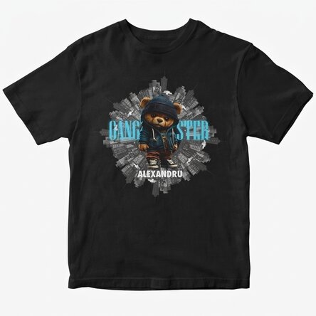 Personalisiertes Baumwoll-T-Shirt mit Aufdruck – Gangster
