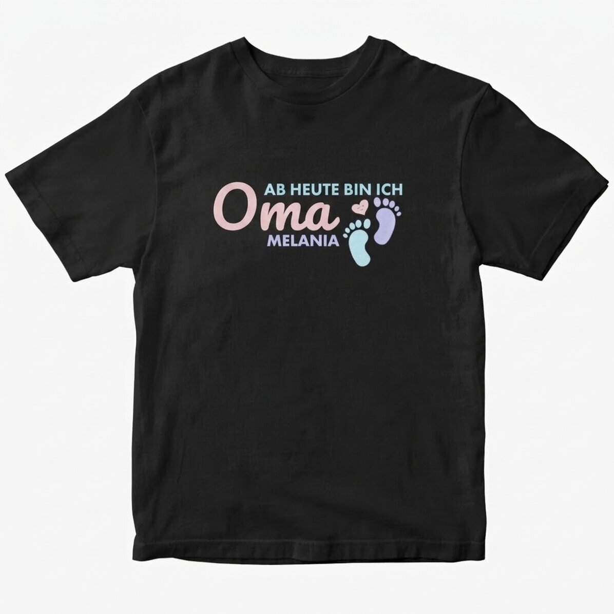 Personalisiertes Baumwoll-T-Shirt mit Aufdruck – Ab heute bin ich Oma