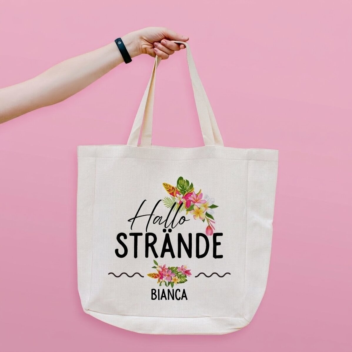 Personalisierte Strandtasche mit Aufdruck – Hola Beaches