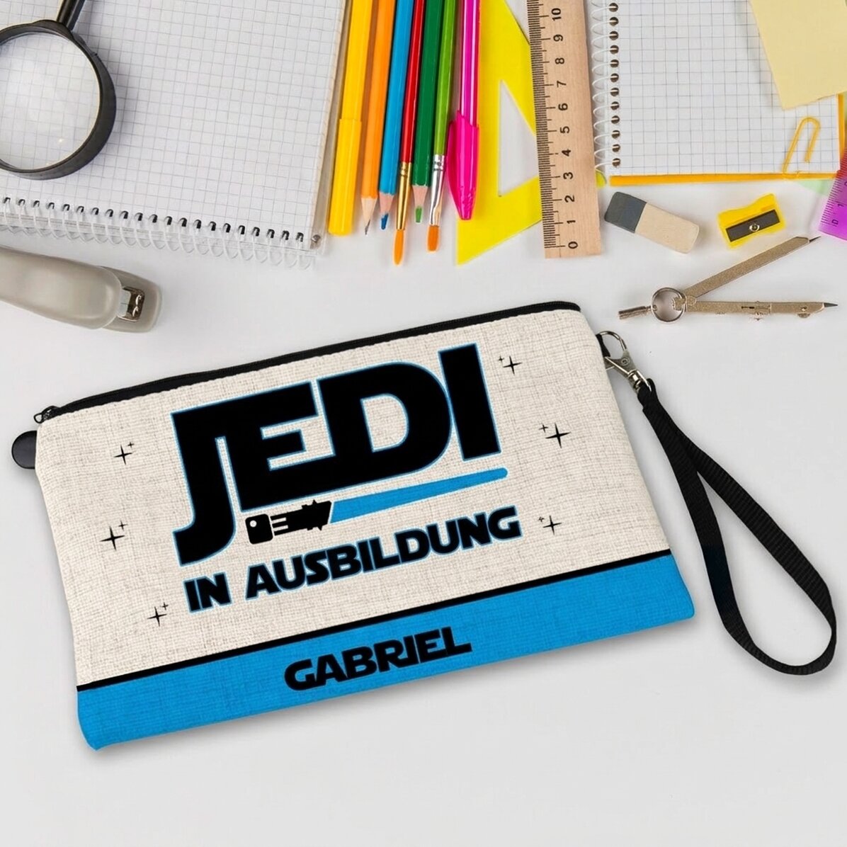 Personalisierte Accessoire-Tasche mit Namen – Jedi in Ausbildung