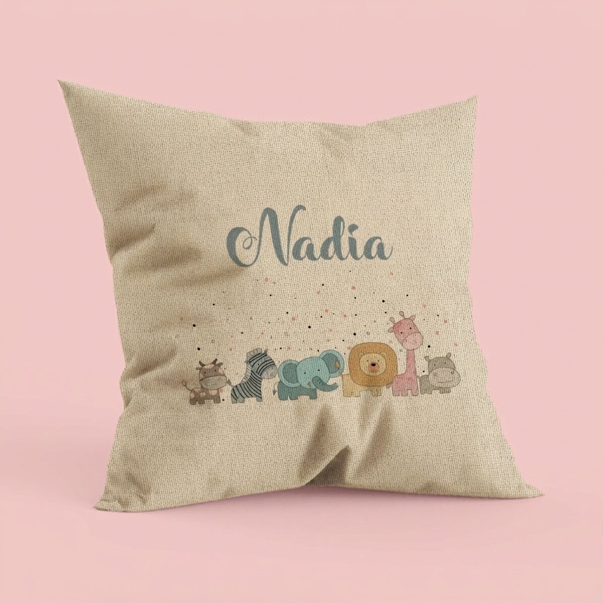 Personalisiertes Kissen mit Text – Name des Babys – In