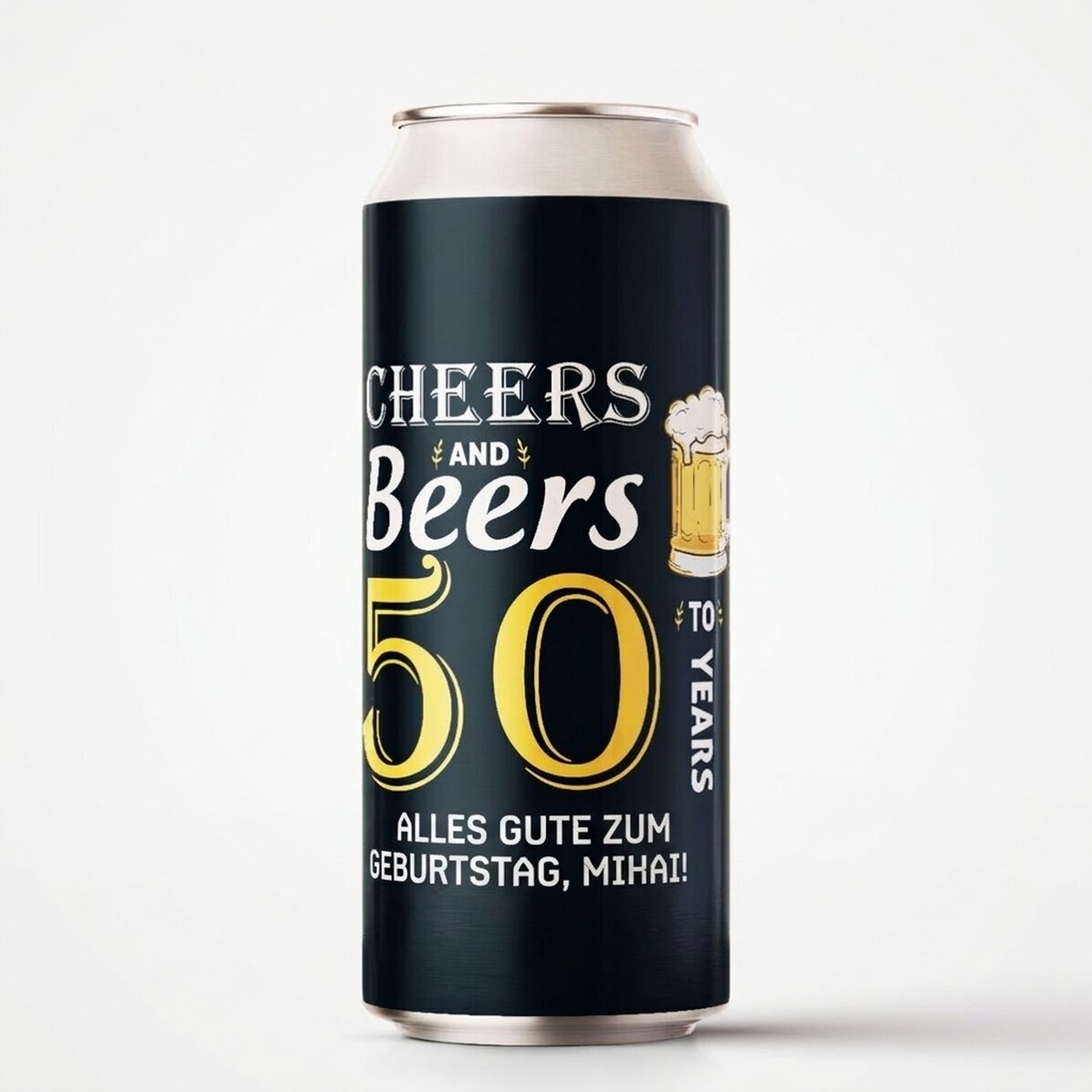 Bier in einer Dose mit individueller Beschriftung – Cheers