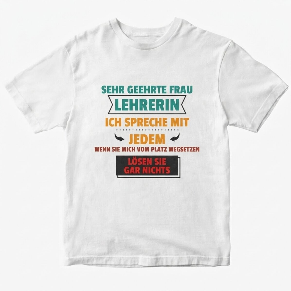 Personalisiertes Baumwoll-T-Shirt mit Aufdruck – „Ich rede mit jedem“