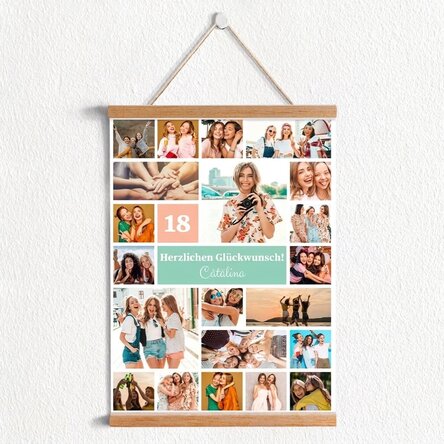 Individuell gestaltetes Poster mit 21 Fotos und Text – Collage