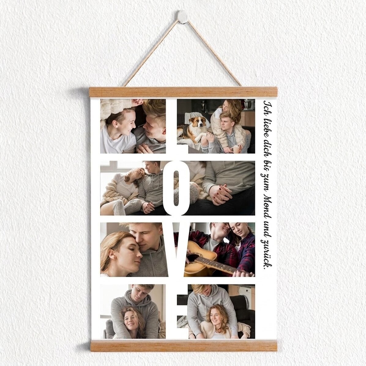 Individuell gestaltetes Poster mit Text und 8 Fotos – LOVE