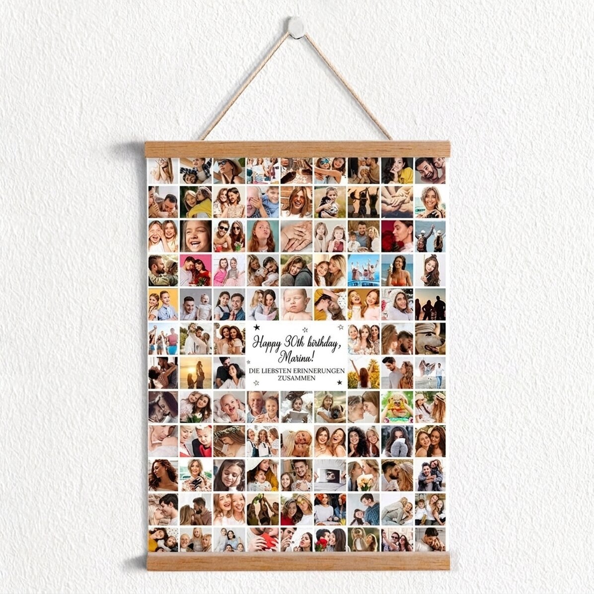 Individuell gestaltetes Poster mit 102 Fotos und einem Tisch