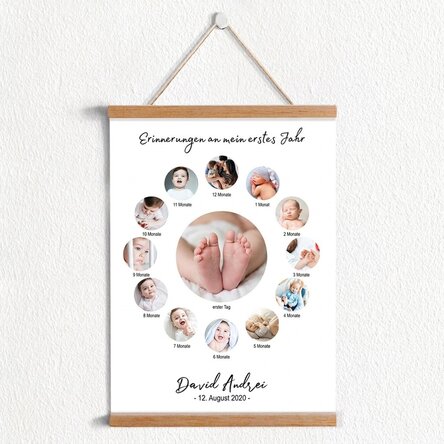 Individuell gestaltetes Poster mit Text und 13 Fotos – Ein Jahr voller Glück