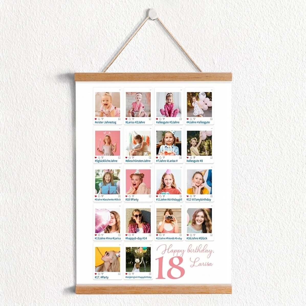 Individuell gestaltetes Poster mit 18 Fotos und einer Botschaft – #Instagram