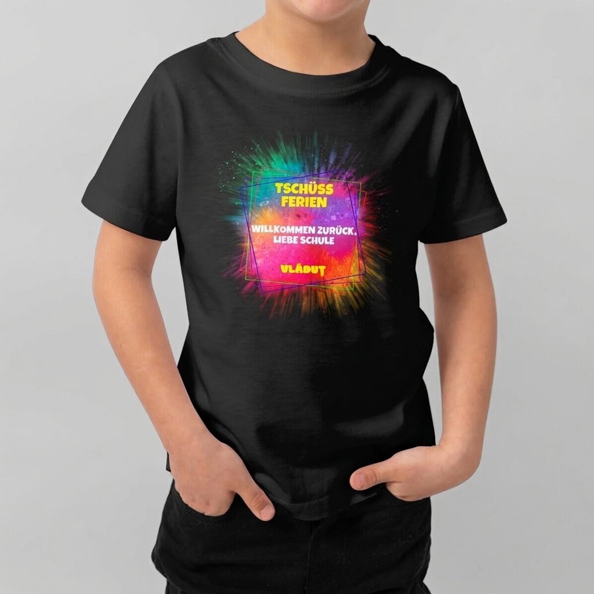 Personalisiertes Baumwoll-T-Shirt für Kinder mit Aufdruck – Splash