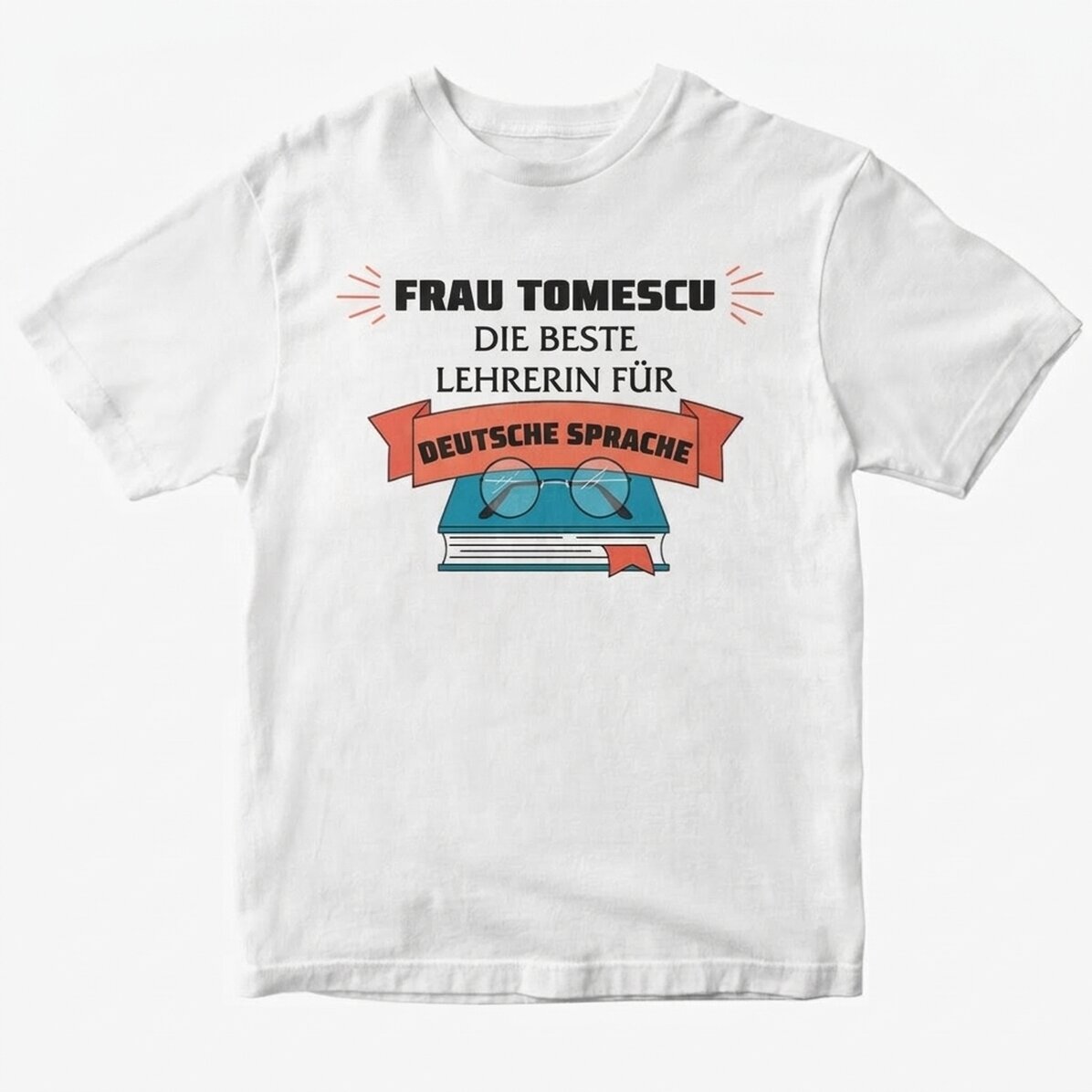 Personalisiertes Baumwoll-T-Shirt mit Aufdruck – „Best teacher“