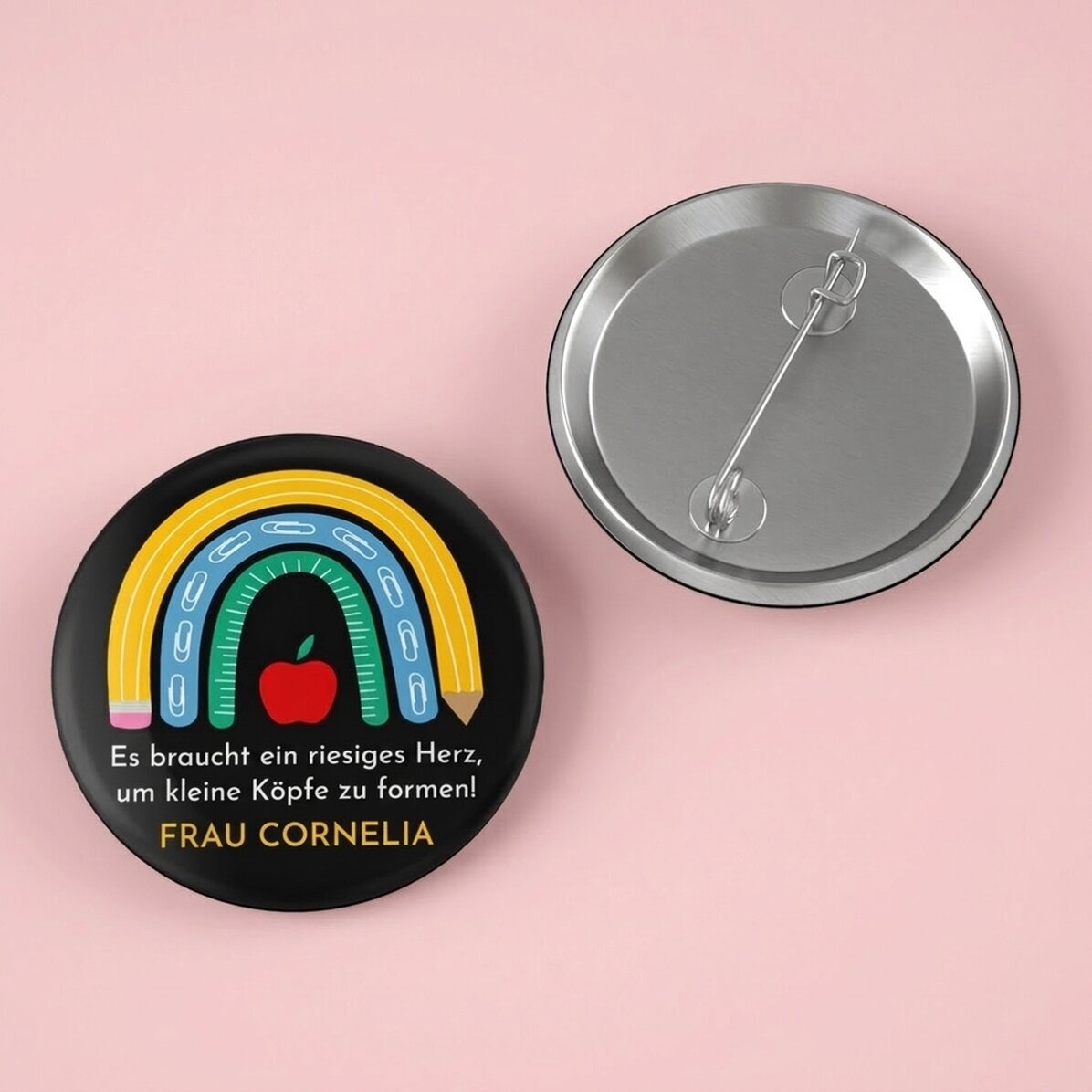 Personalisiertes Button mit Text für Erzieherinnen