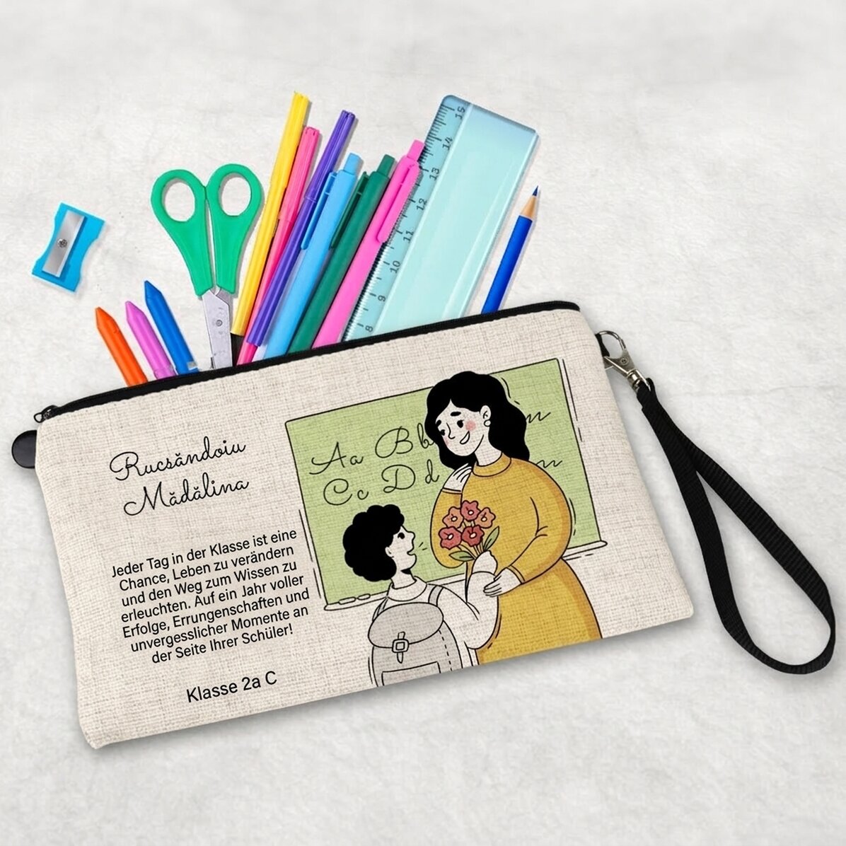 Personalisiertes Schulset mit Text – Die Lehrerin