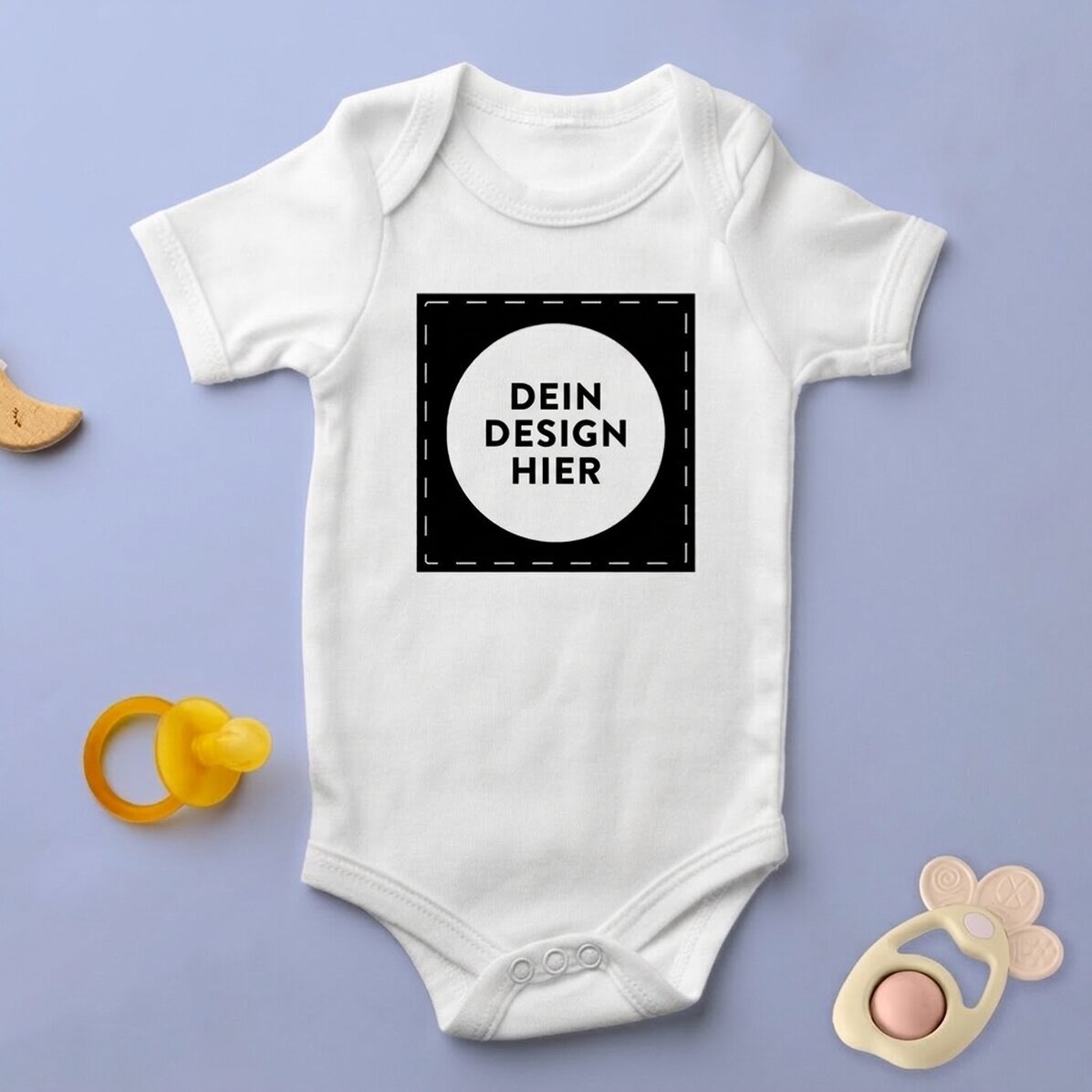 Personalisierter Baby-Body mit deinem quadratischen Motiv